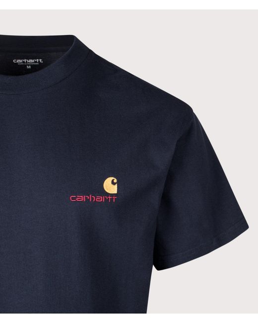 Carhartt Blue Loose Fit American Script T-Shirt for men