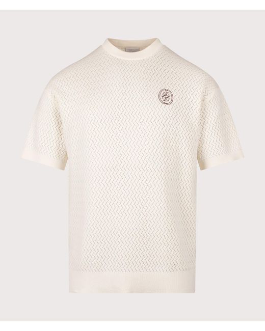 Drole de Monsieur Natural Mirrored 'D' Openwork Mesh T-Shirt for men