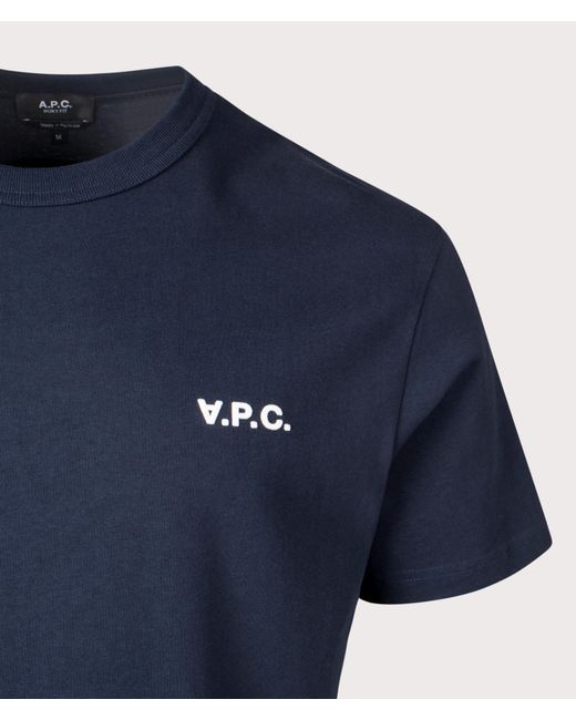 A.P.C. Blue Relaxed Fit Petit Vpc Logo T-Shirt for men