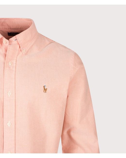 Polo Ralph Lauren Pink Custom Fit Iconic Oxford Shirt for men