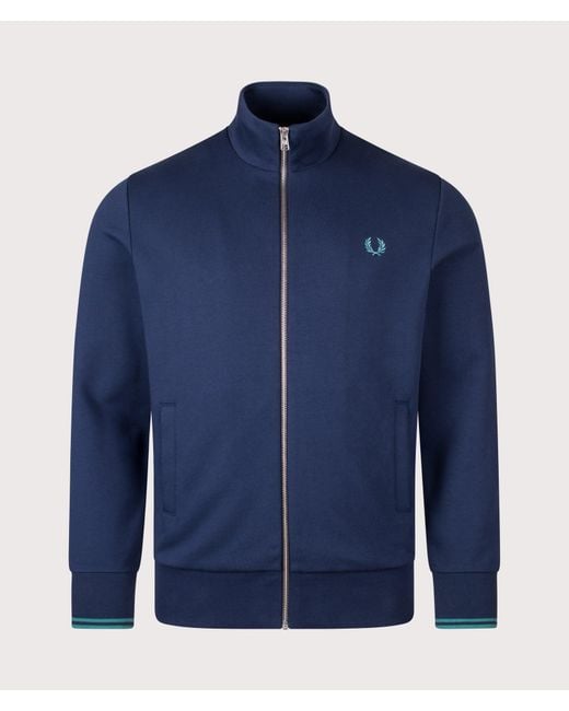 Fred Perry Blue Regular Fit Zip Through Sweatshirt for men