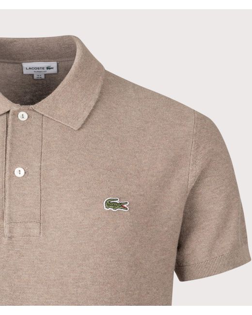 Lacoste Natural Classic Fit Knitted Polo Shirt for men