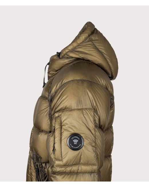 C P Company Green D.D. Shell Hooded Down Jacket for men