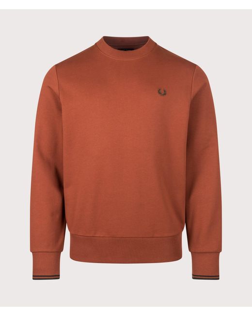 Fred Perry Orange Regular Fit Crew Neck Sweatshirt for men