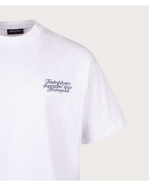 Faded Blue Relaxed Fit Nsc Face T-Shirt for men