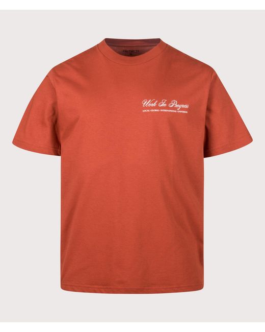 Carhartt Orange Loose Fit Cloud Heart T-Shirt for men
