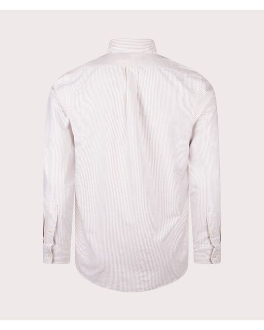 Polo Ralph Lauren Pink Custom Fit Striped Oxford Shirt for men