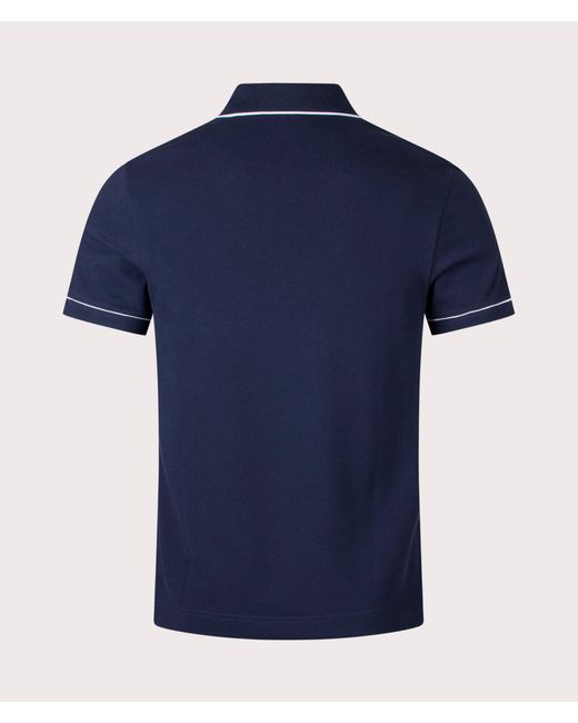 Lacoste Blue Ribbed Collar Shirt for men