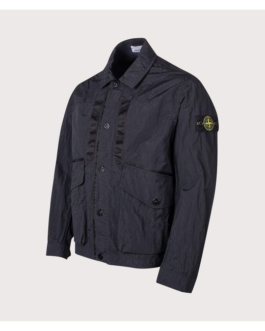 Stone Island Blue Warp Rib Nylon-Tc Jacket for men