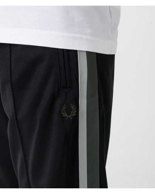 Fred Perry Black Two Colour Tape Track Pants for men