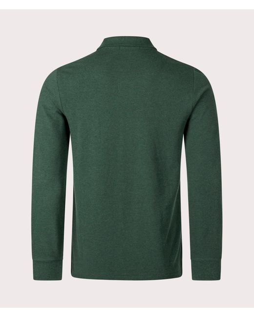 Polo Ralph Lauren Green Custom Slim Fit Long Sleeve Polo Shirt for men