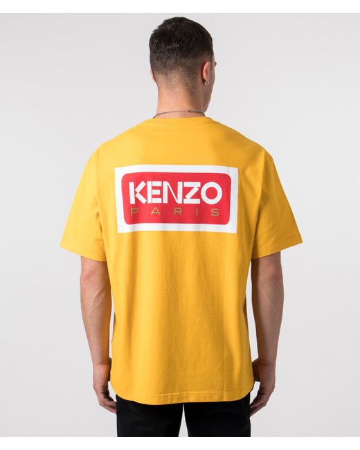 KENZO Orange Oversized Paris Logo T-shirt for men