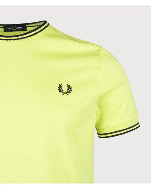 Fred Perry Yellow Regular Fit Twin Tipped T-Shirt for men