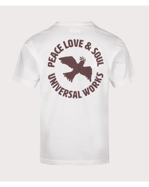Universal Works Natural Pls Print T-Shirt for men