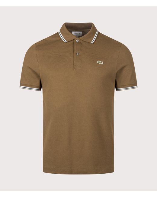 Lacoste Green Regular Fit Tipped Polo Shirt for men