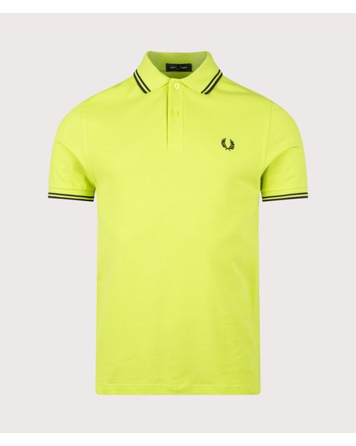 Fred Perry Yellow Regular Fit Twin Tipped Polo Shirt for men