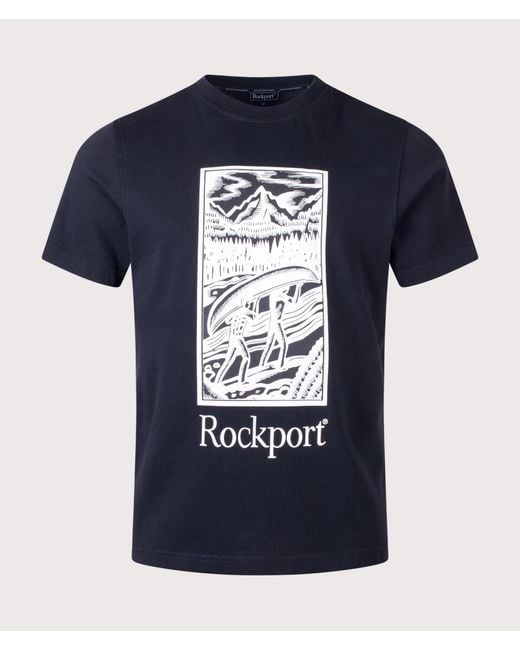 Rockport Blue Relaxed Fit Hampshire Logo T-Shirt for men