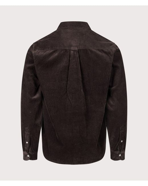 Carhartt Black Regular Fit Madison Cord Shirt for men