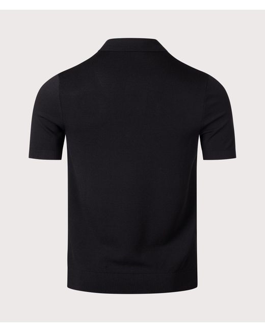 Fred Perry Black Cable Knitted Polo Shirt for men