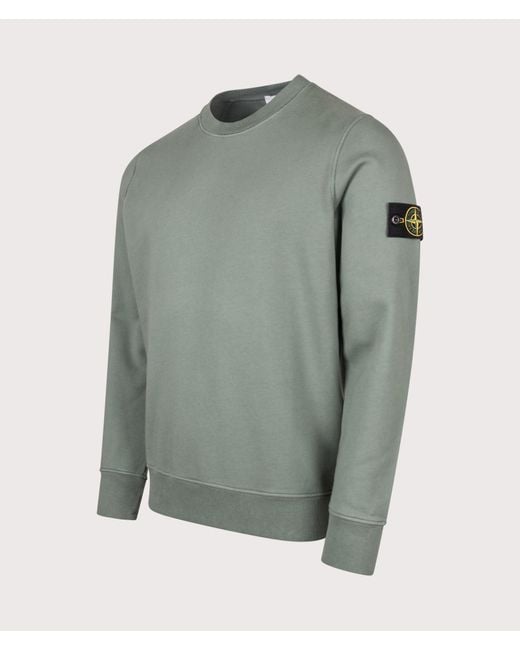 Stone Island Gray Organic Cotton Fleece Sweatshirt for men