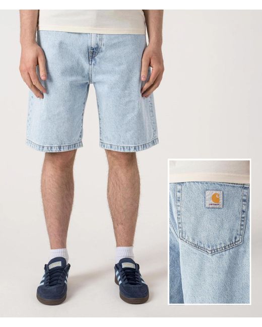 Carhartt Blue Loose Fit Landon Denim Shorts for men
