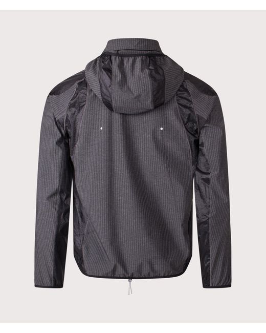 Roa Gray Numb Pinstriped Hooded Wind Jacket for men