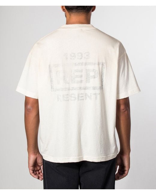 Represent Natural Oversized Box Fit Reverse Resent T-Shirt for men