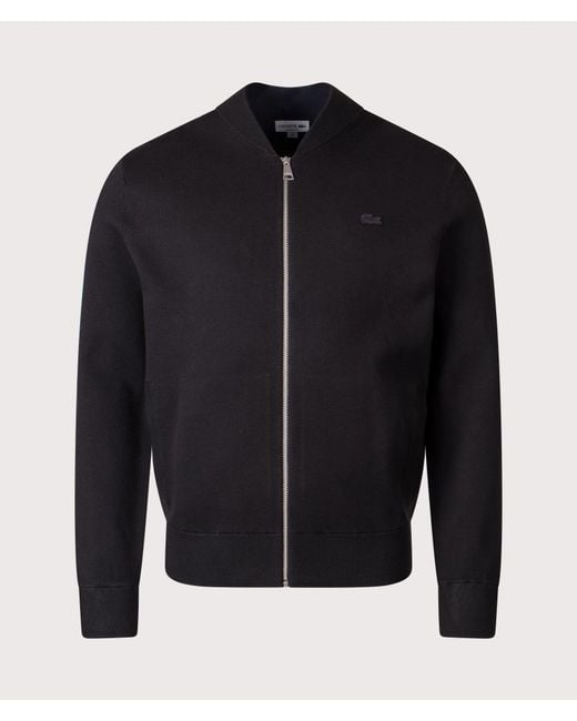 Lacoste Blue Zip Through Double Knit Bomber Jacket for men