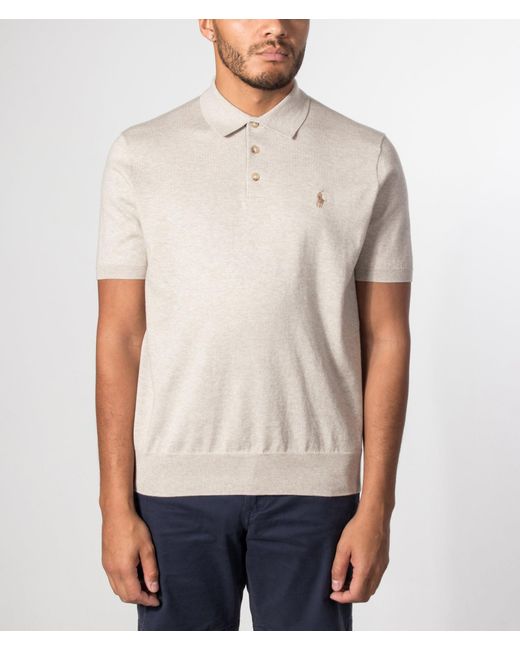 Polo Ralph Lauren Natural Regular Fit Cotton Knitted Polo Shirt for men