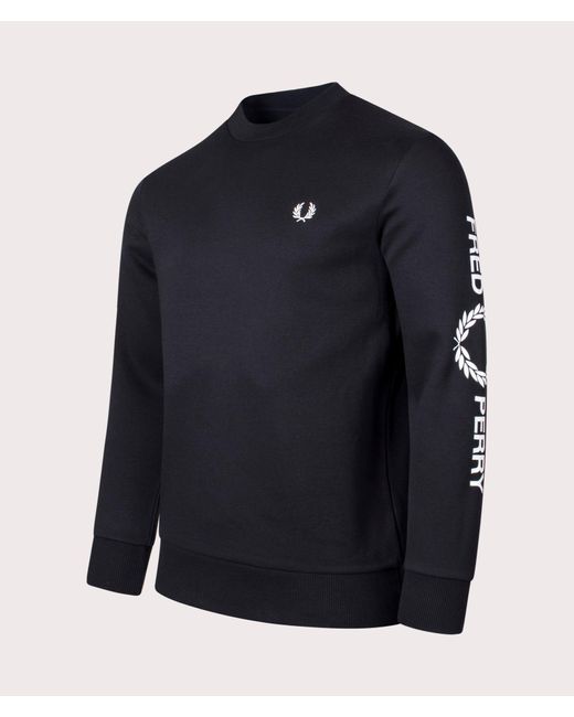 Fred Perry Blue Sleeve Graphic Sweatshirt for men