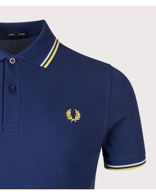 Fred Perry Blue Regular Fit Twin Tipped Polo Shirt for men