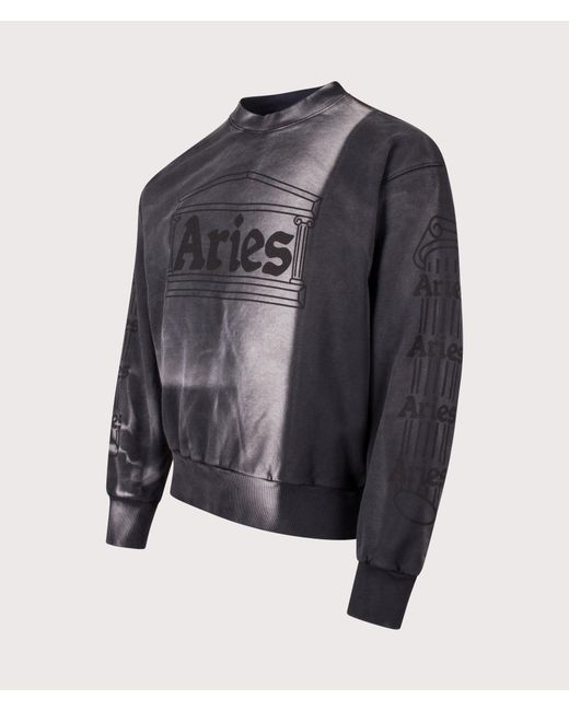 Aries Blue Sunbleached Column Sweatshirt for men