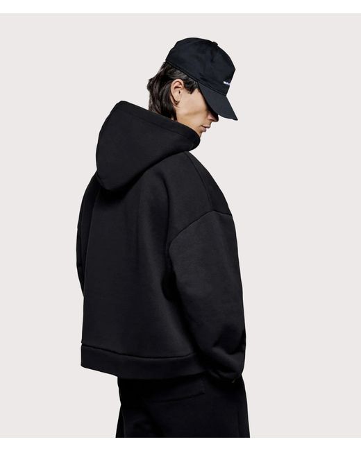 MKI Miyuki-Zoku Black Oversized Uniform Zip Through Hoodie for men