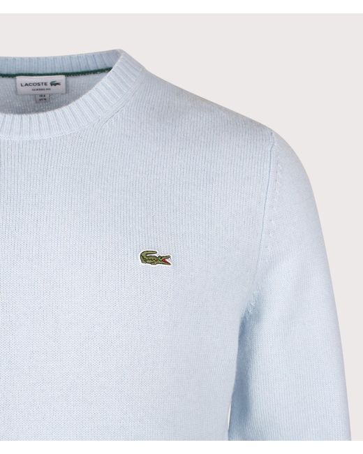 Lacoste Blue Classic Fit Wool Crewneck Jumper for men