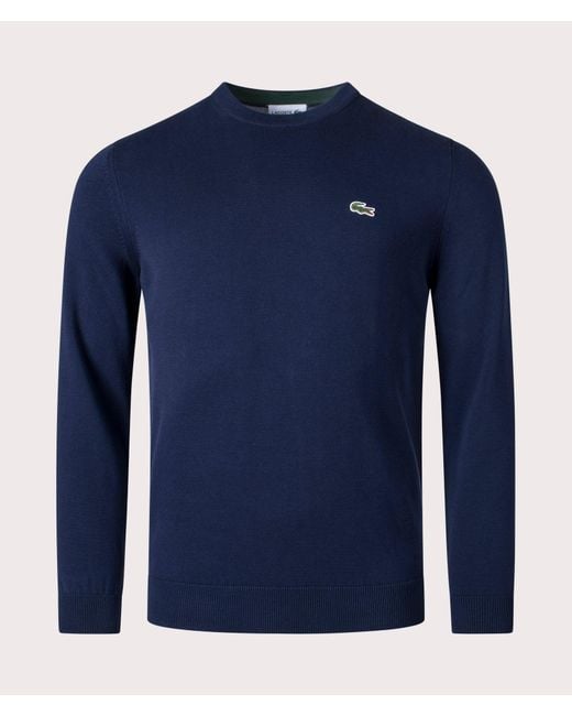 Lacoste Blue Croc Logo Knitted Jumper for men