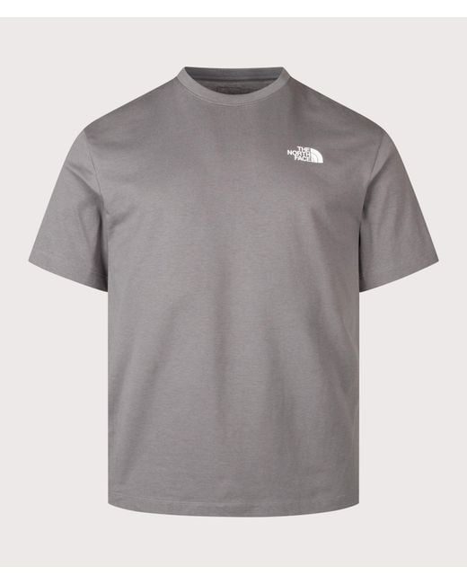 The North Face Gray Regular Fit Vertical Graphic T-Shirt for men