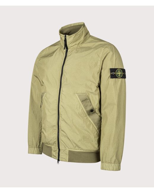 Stone Island Green Garment Dyed Crinkle Reps Ny Jacket for men