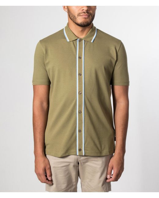 Paul Smith Green Regular Fit Button Through Polo Shirt for men
