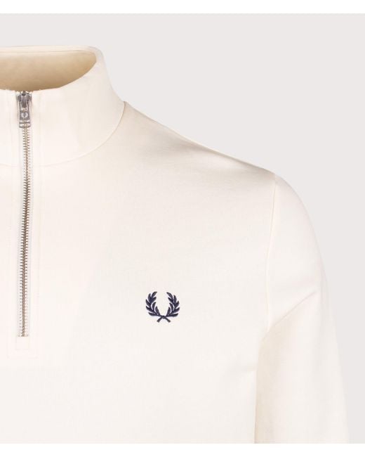 Fred Perry Natural Regular Fit Quarter Zip Sweatshirt for men