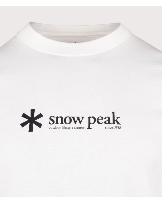 Snow Peak White Soft Cotton Logo Long Sleeve T-Shirt for men
