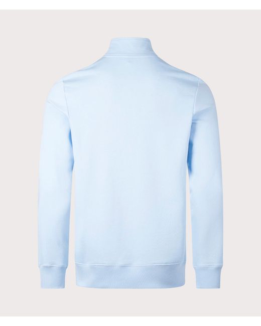 Paul Smith Blue Regular Fit Long Sleeve Quarter Zip Zebra Sweatshirt for men