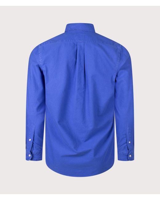 Polo Ralph Lauren Blue Custom Fit Garment-Dyed Oxford Shirt for men