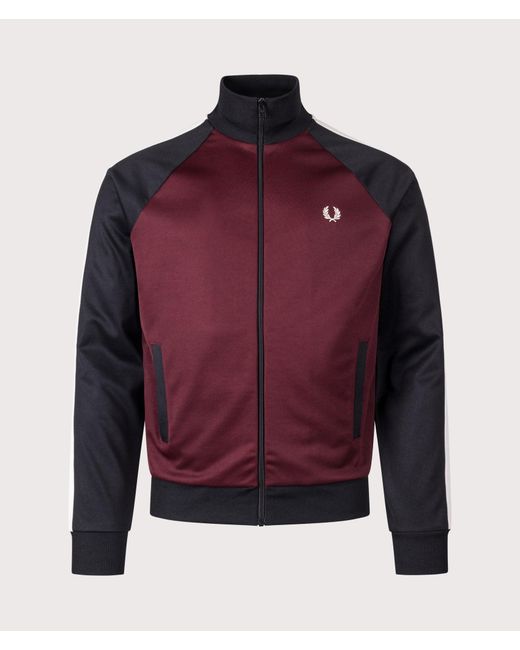 Fred Perry Purple Regular Fit Contrast Sleeve Track Jacket for men