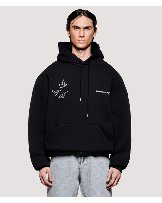 MKI Miyuki-Zoku Black Box Fit Flight Hoodie for men