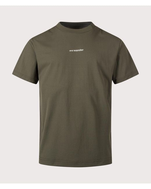 And Wander Green Dry Mesh T-Shirt for men