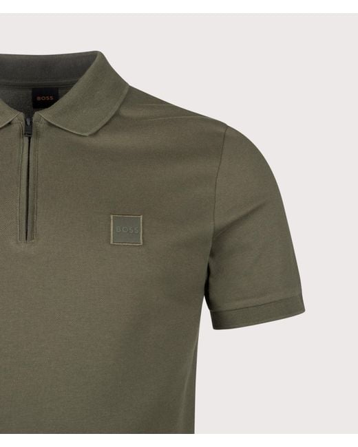 Boss Green Slim Fit Passerzip Polo Shirt for men