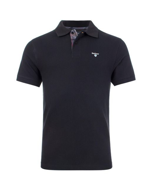 Barbour Blue Tartan Piqué Polo Shirt for men