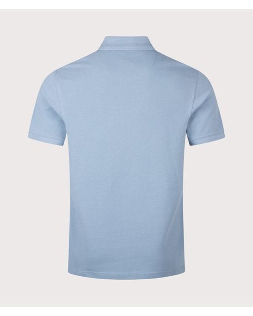 Barbour Blue Tailored Fit Tartan Piqué Polo Shirt for men