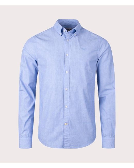 Barbour Blue Tonal Crest Poplin Shirt for men
