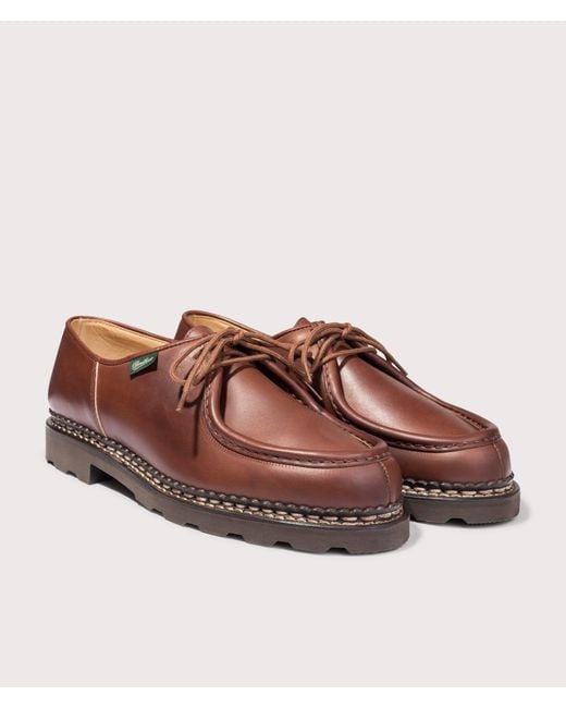 Paraboot Brown Michael Smooth Leather Shoes for men